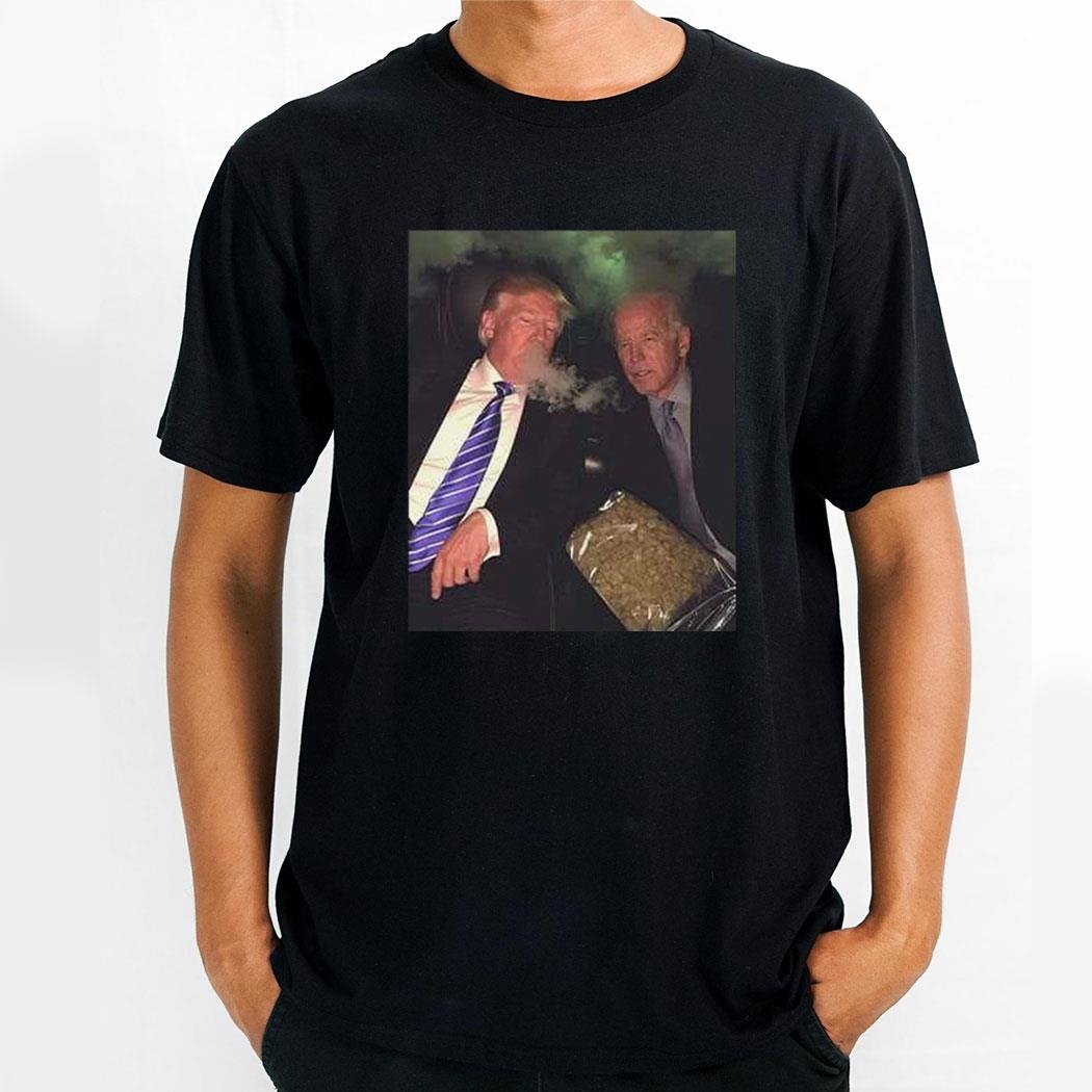 Trump And Biden Smoking Weed Shirthoodie