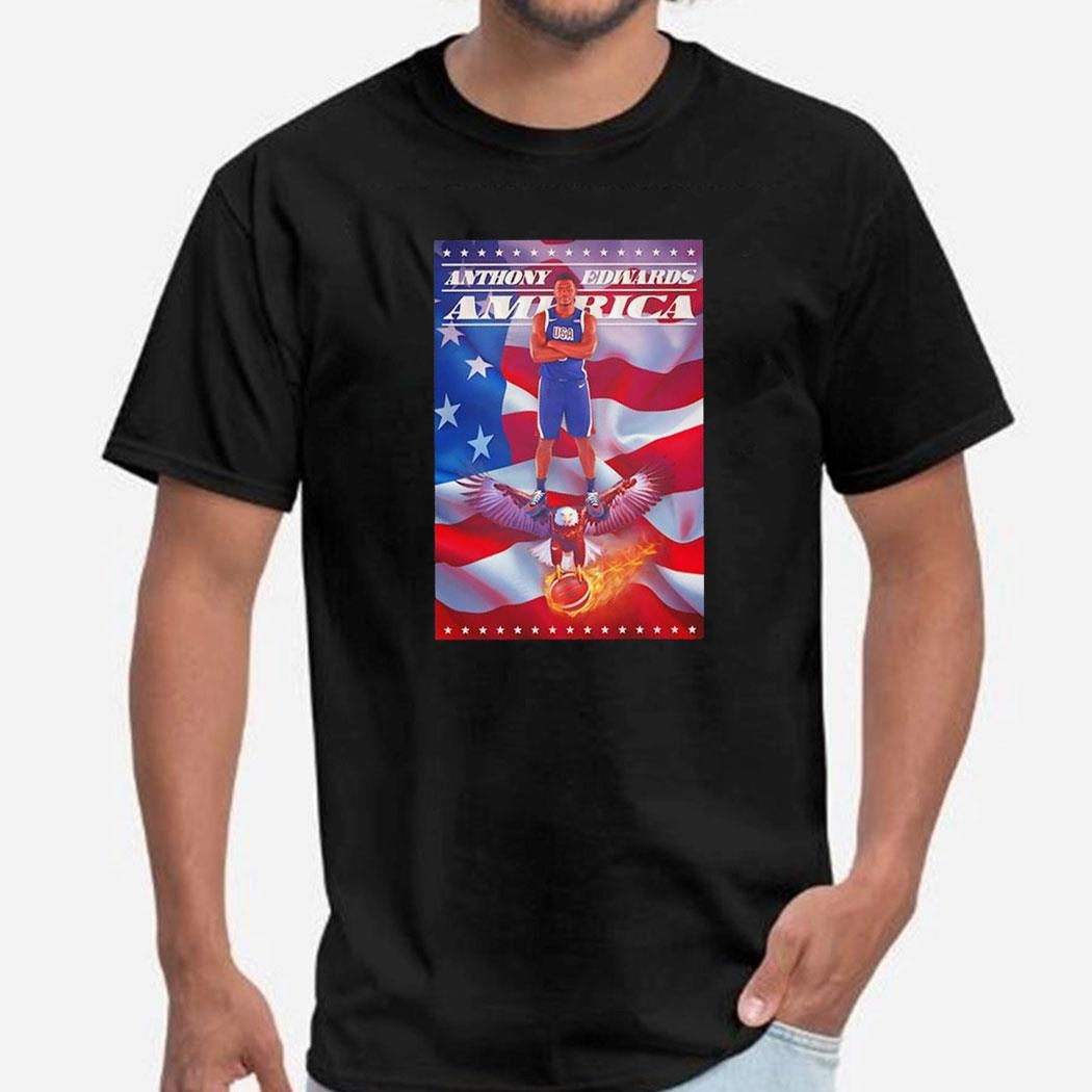 Anthony Edwards America Basketball Poster Shirt