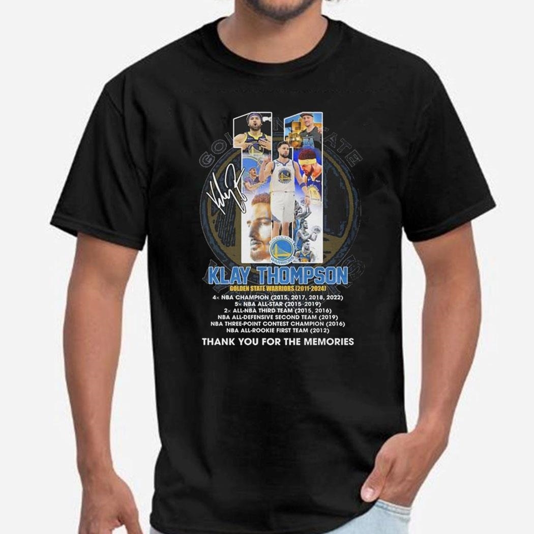 Golden State Warriors Klay Thompson 2011 2024 Thank You For The Memories Signature Shirt