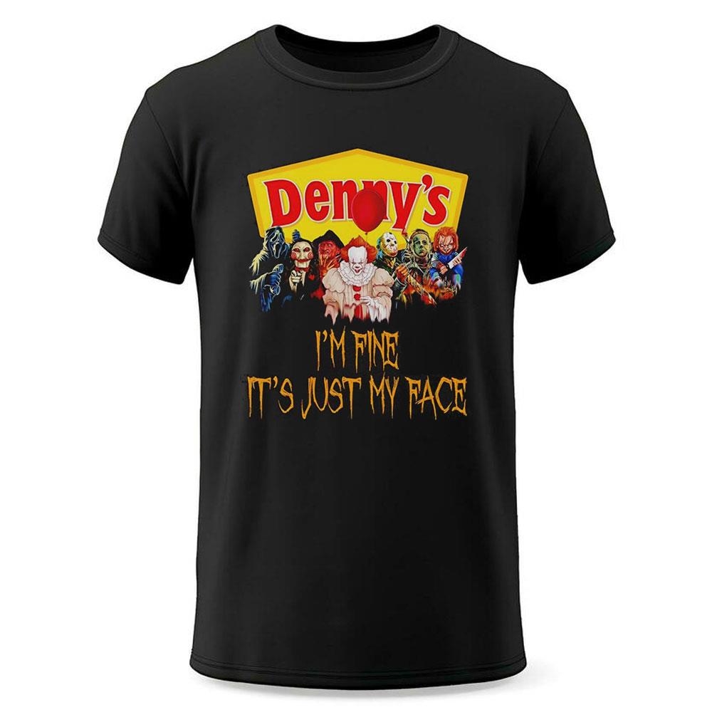 Horror Movie Characters Im Fine Its Just My Face Dennys Halloween 2024 Shirt Horror Movie Characters Im Fine Its Just My Face Dennys Halloween 2024 Shirt