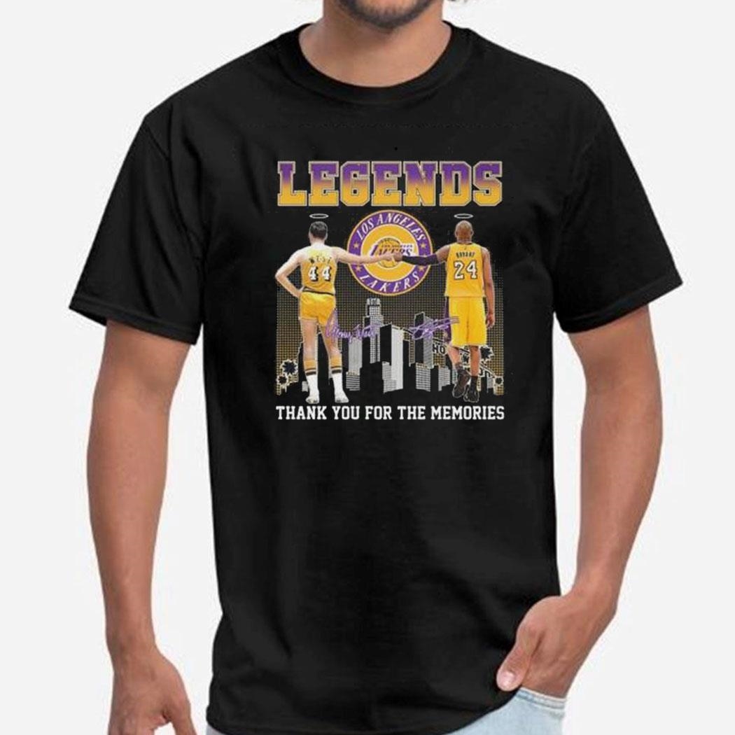 Los Angeles Laker Jerry West X Kobe Bryant Signature Legends Thank You For The Memories Shirt