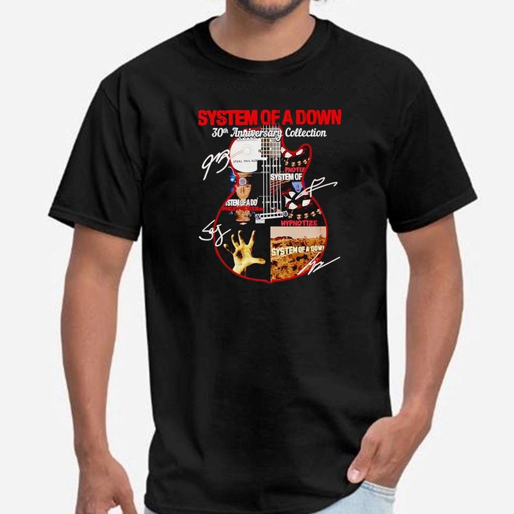 System Of A Down 30th Anniversary Collection Signatures Shirt Hoodie