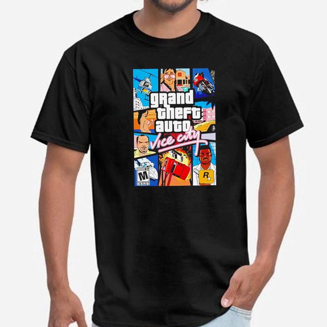 The Man Wearing Grand Theft Auto Vice City Games Shirt Hoodie