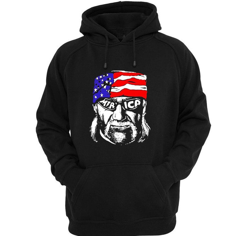 Hulk Hogan Merica With American Flag Art Shirt Hoodie Hulk Hogan Merica With American Flag Art Shirt Hoodie