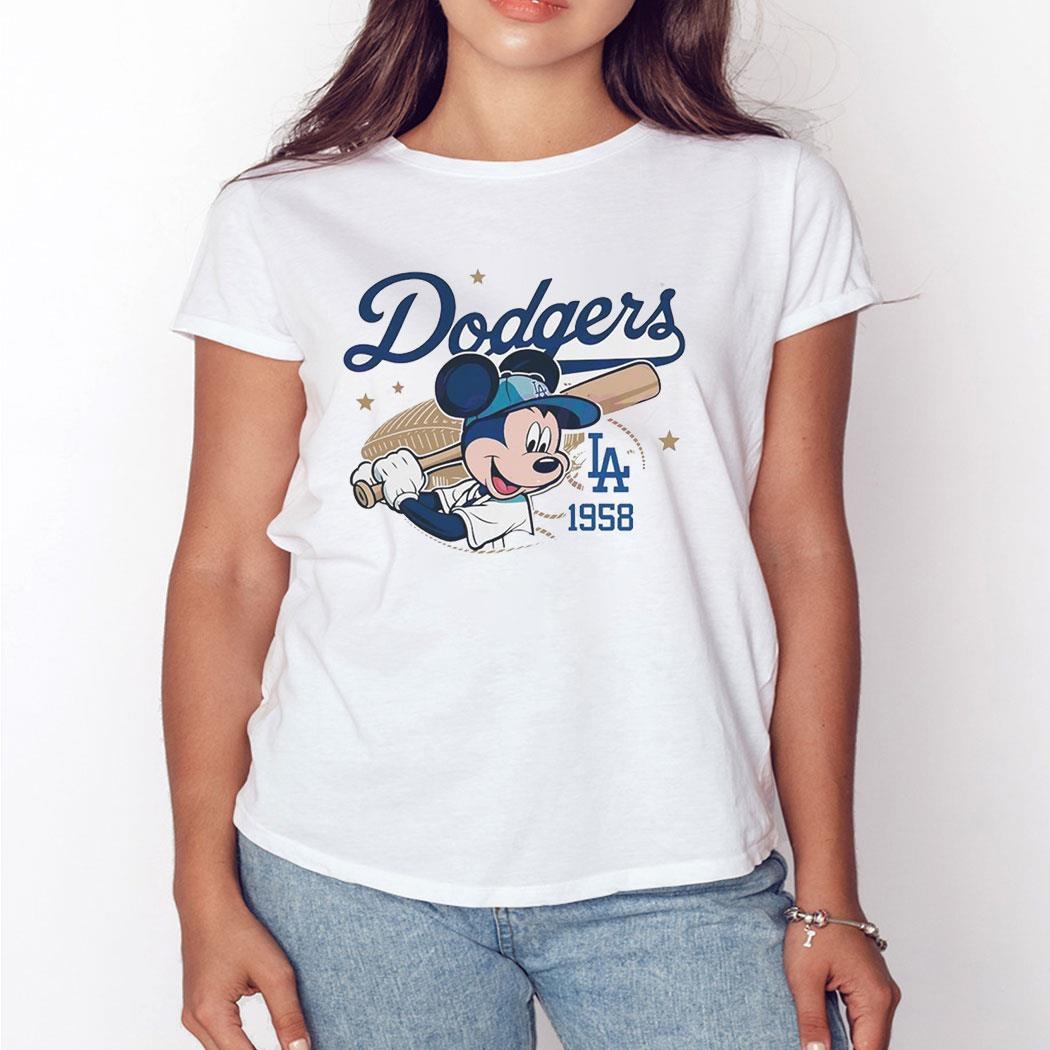 Mickey Mouse Los Angeles Dodgers 1958 Baseball Cartoon Shirt Hoodie Mickey Mouse Los Angeles Dodgers 1958 Baseball Cartoon Shirt Hoodie