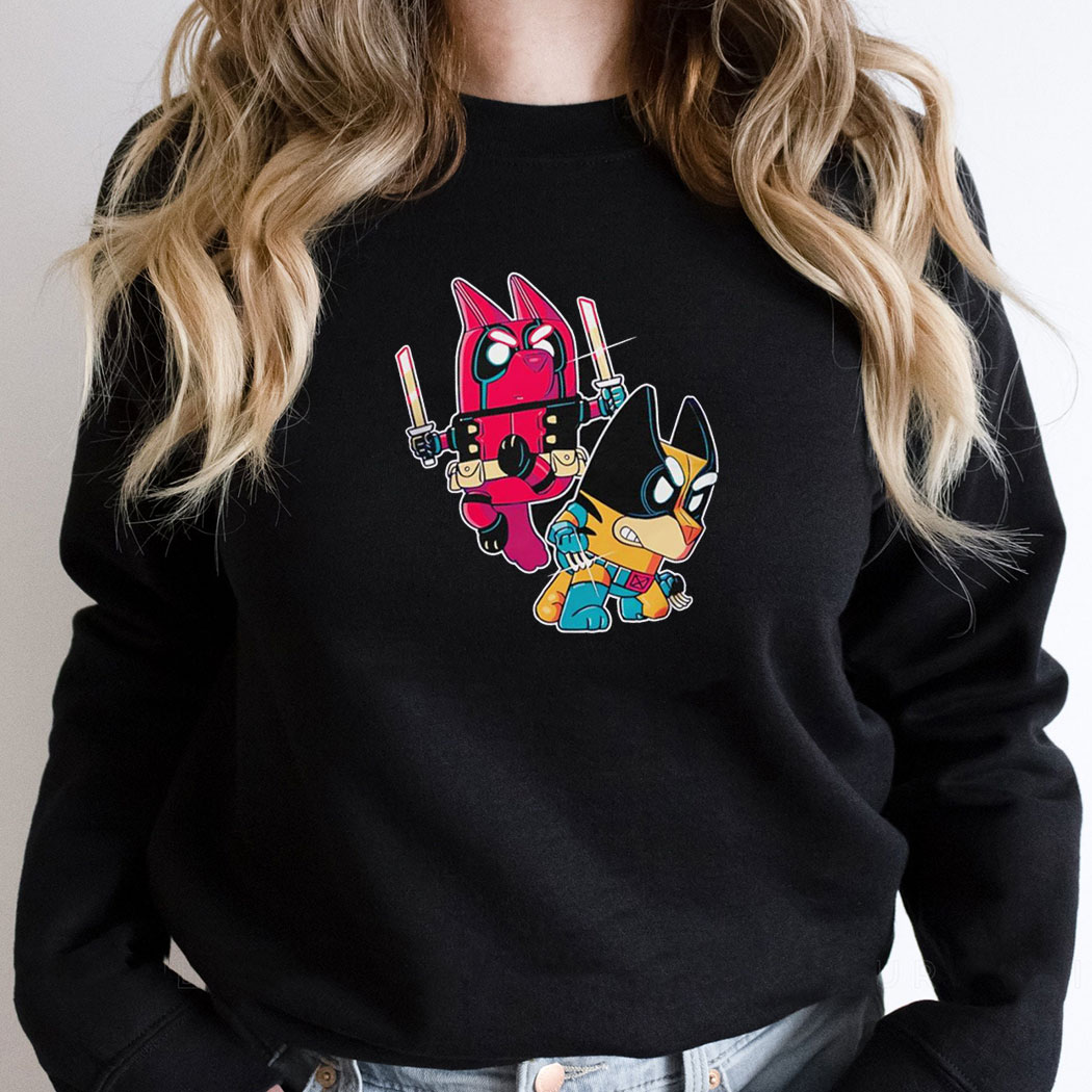 Bluey And Bingo As Deadpool And Wolverine Shirt Hoodie