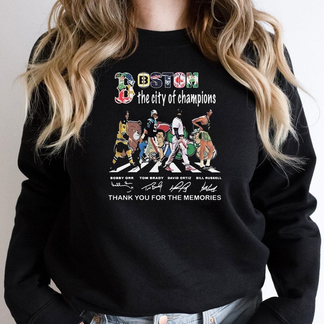 Boston Sport Team Graphics Signatures The City Of Champions Thank You For The Memories T Shirt
