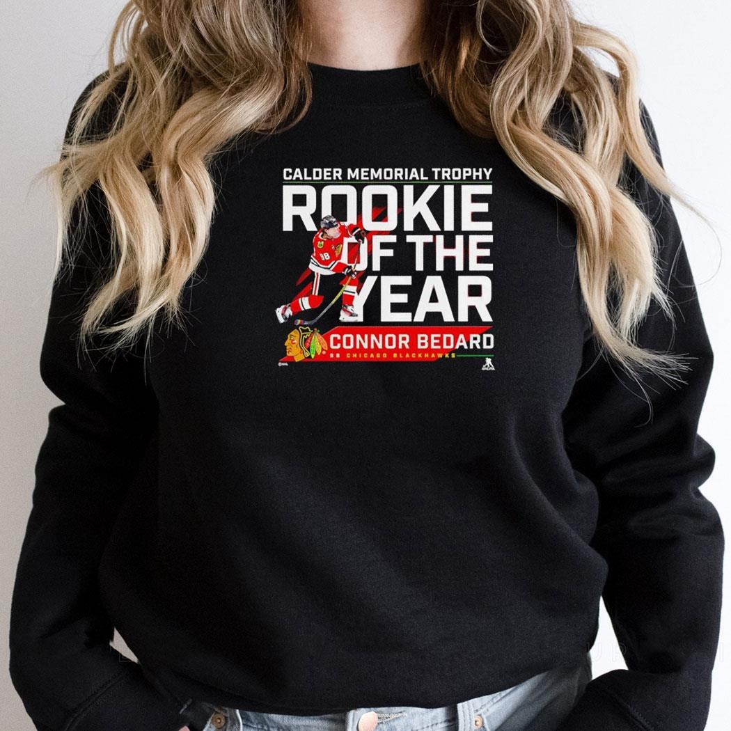 Connor Bedard Chicago Blackhawks 2024 Calder Memorial Trophy Winner Shirthoodie