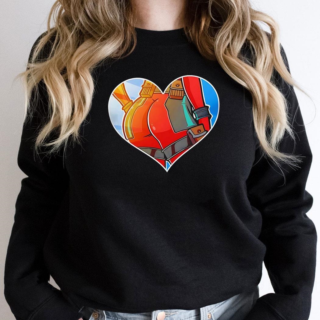 Deadpool Pow Pow Nice Ass Heart Shirt