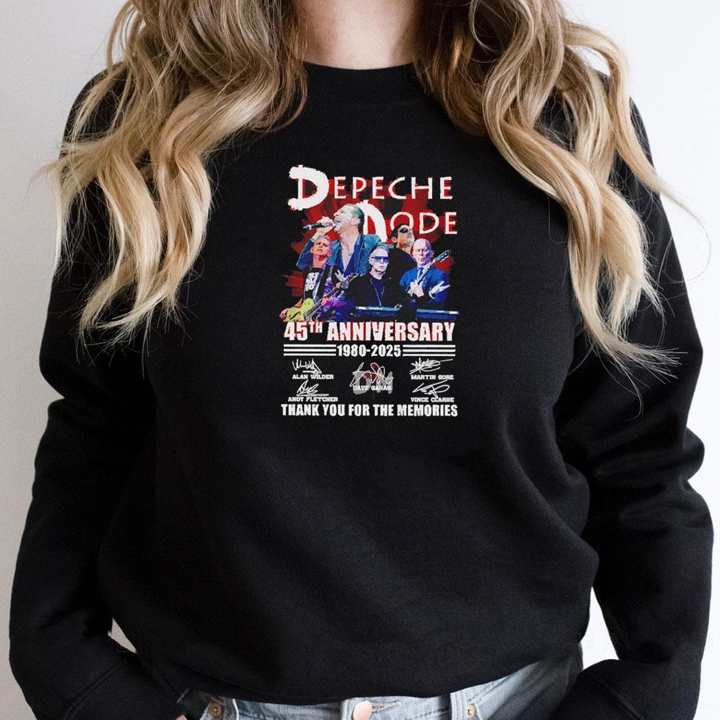Depeche Mode 45th Anniversary 1980 2025 Signatures Thank You For The Memories Shirt