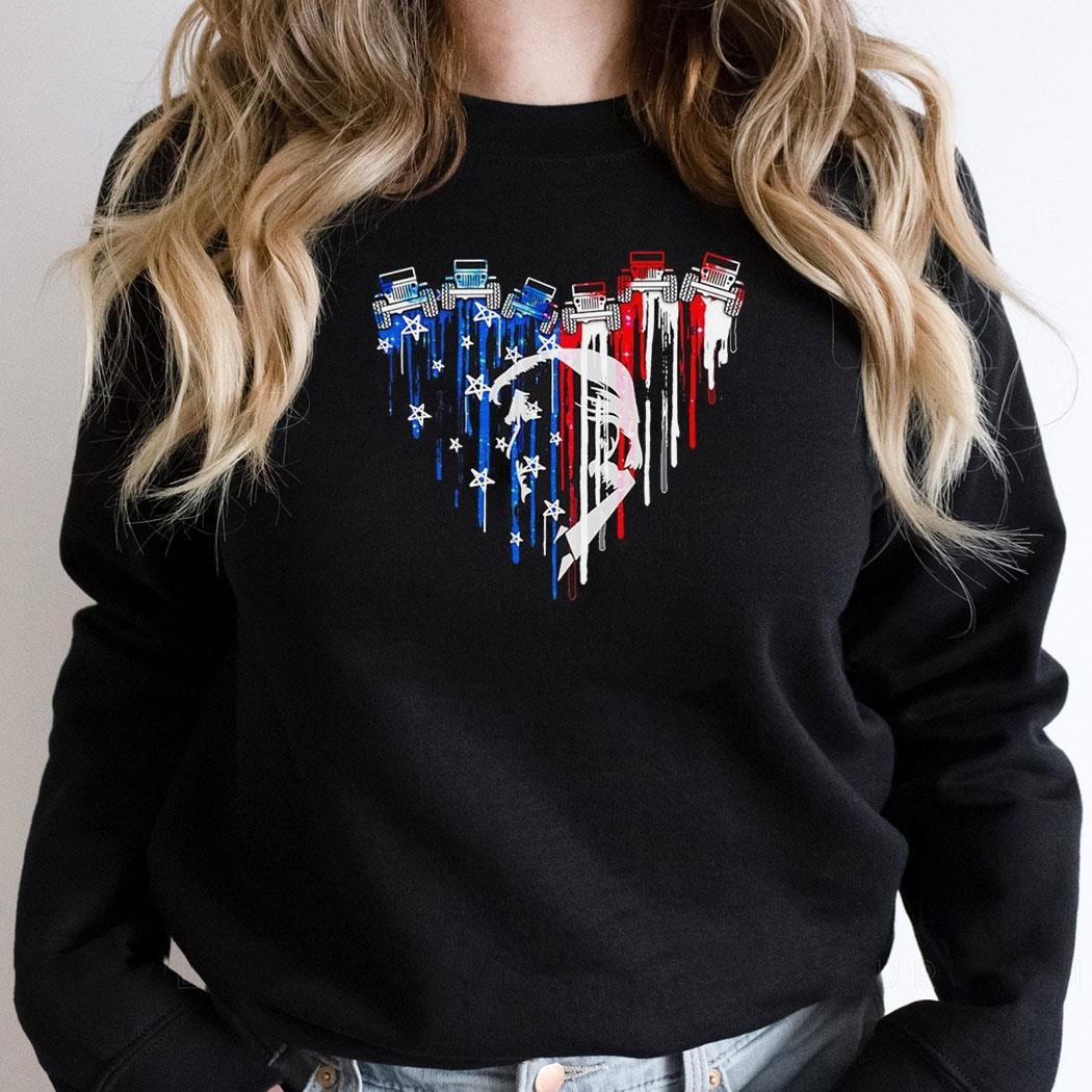 Donald Trump Jeep American Flag Heart Watercolor Shirt