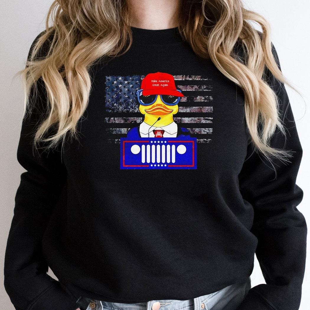 Donald Trump X Duck Make America Great Again Jeep American Flag Shirt