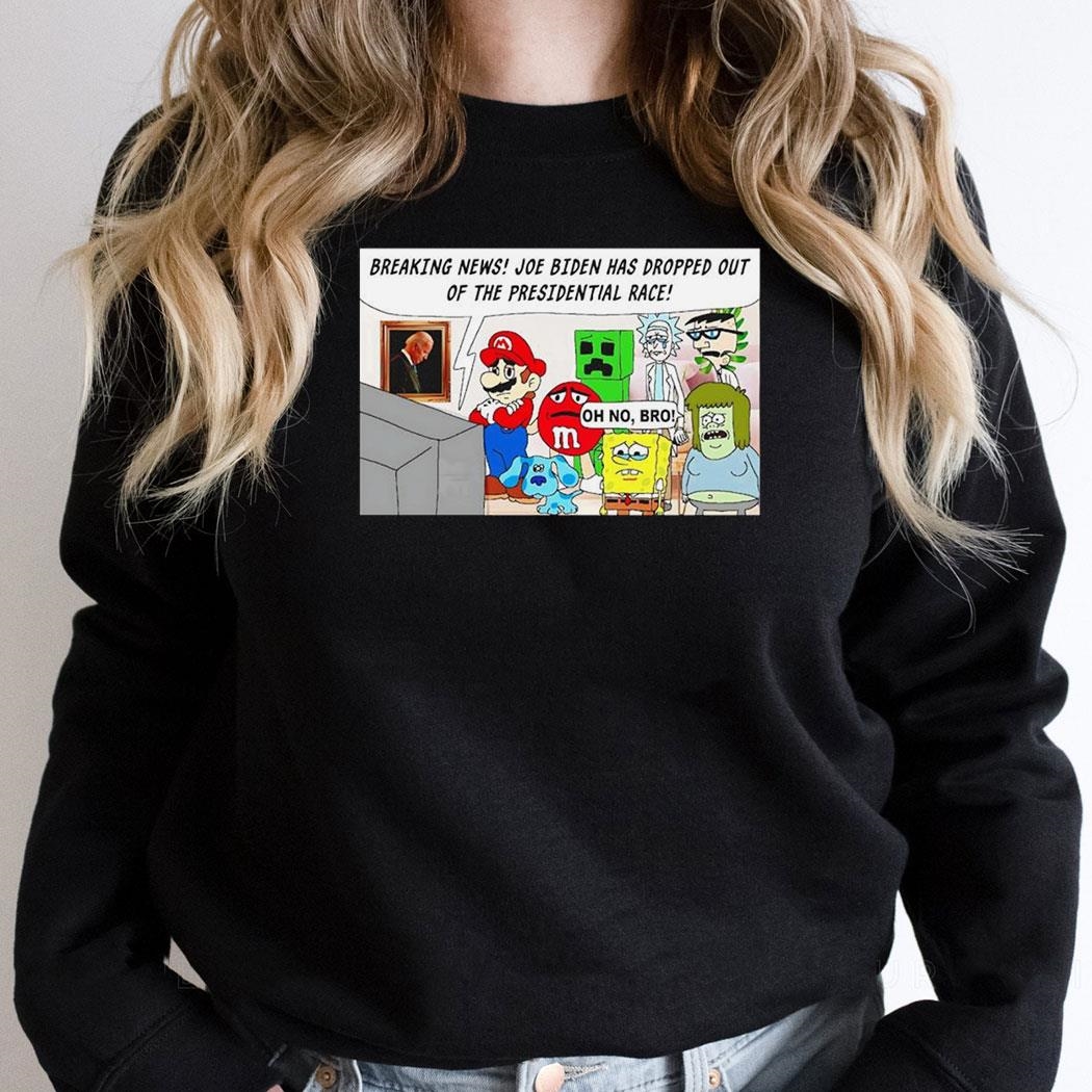 Its Joever Breaking News Joe Biden Has Dropped Out Of The Presidential Race Cartoon Shirt