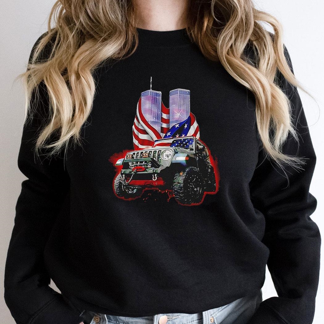 Jeep With American Flag Patriot Day 2024 Shirt Hoodie