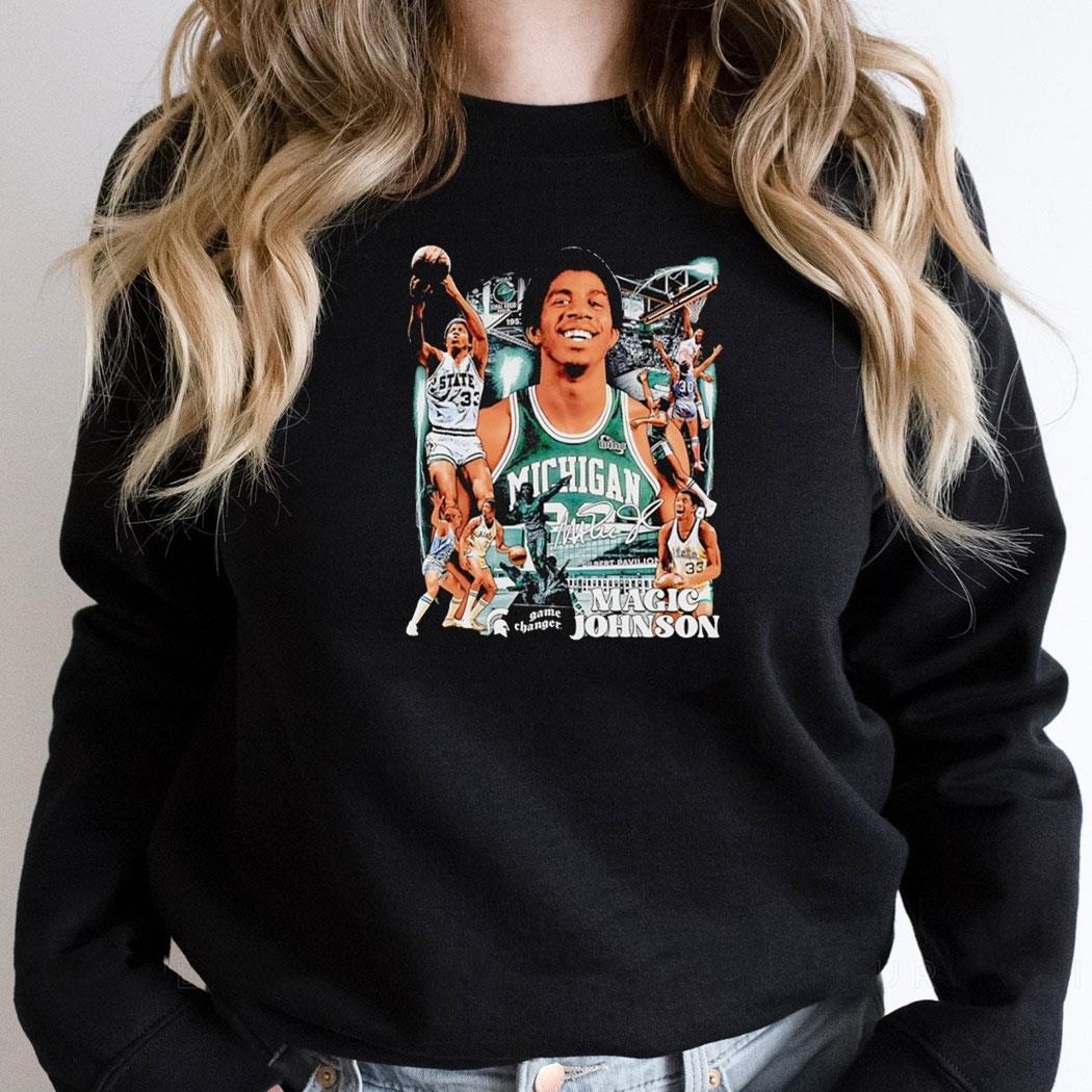Magic Johnson Michigan State Spartans Basketball Graphic Shirt Hoodie