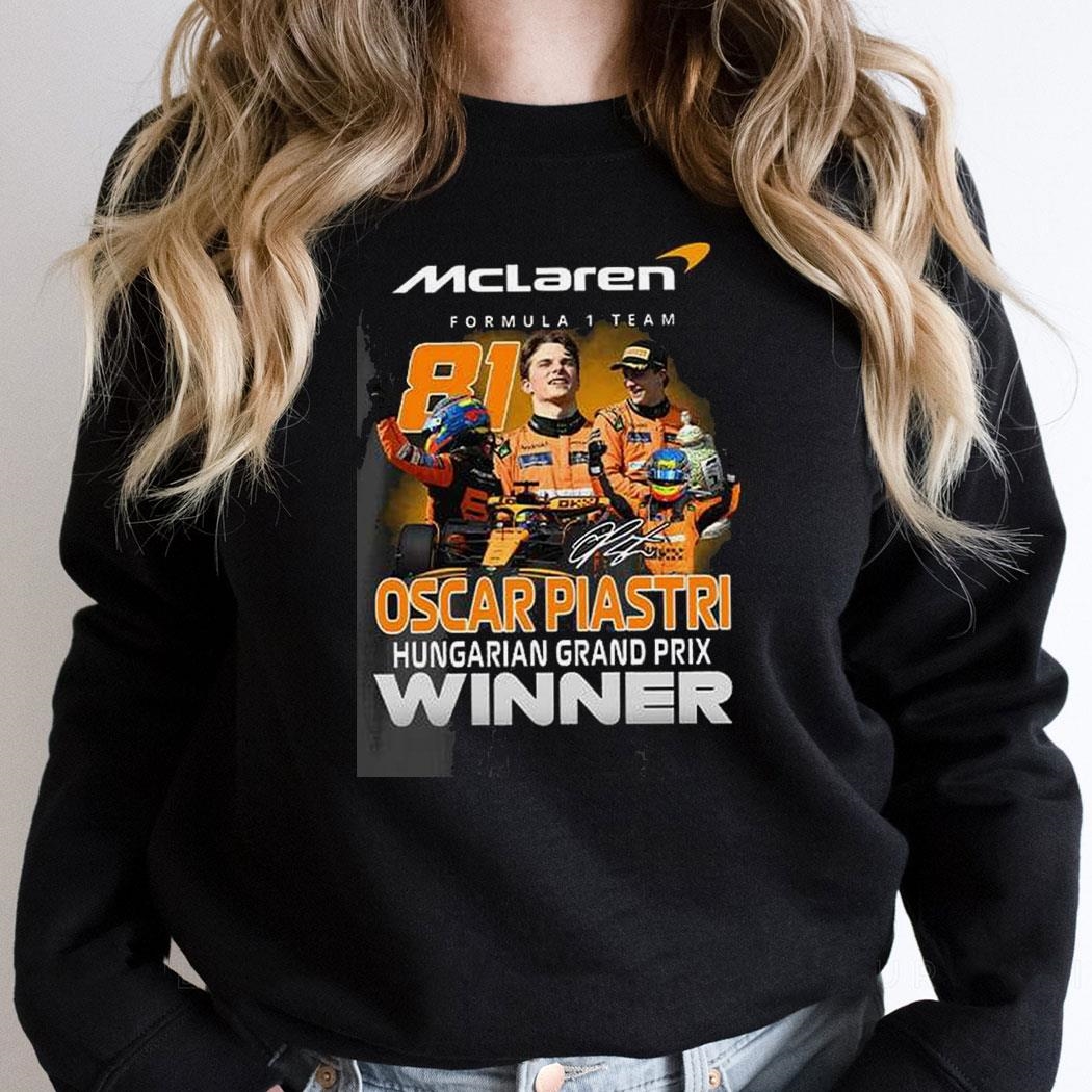 Mclaren F1 Team Oscar Piastri Hungarian Grand Prix Winner Shirt Mclaren F1 Team Oscar Piastri Hungarian Grand Prix Winner Shirt