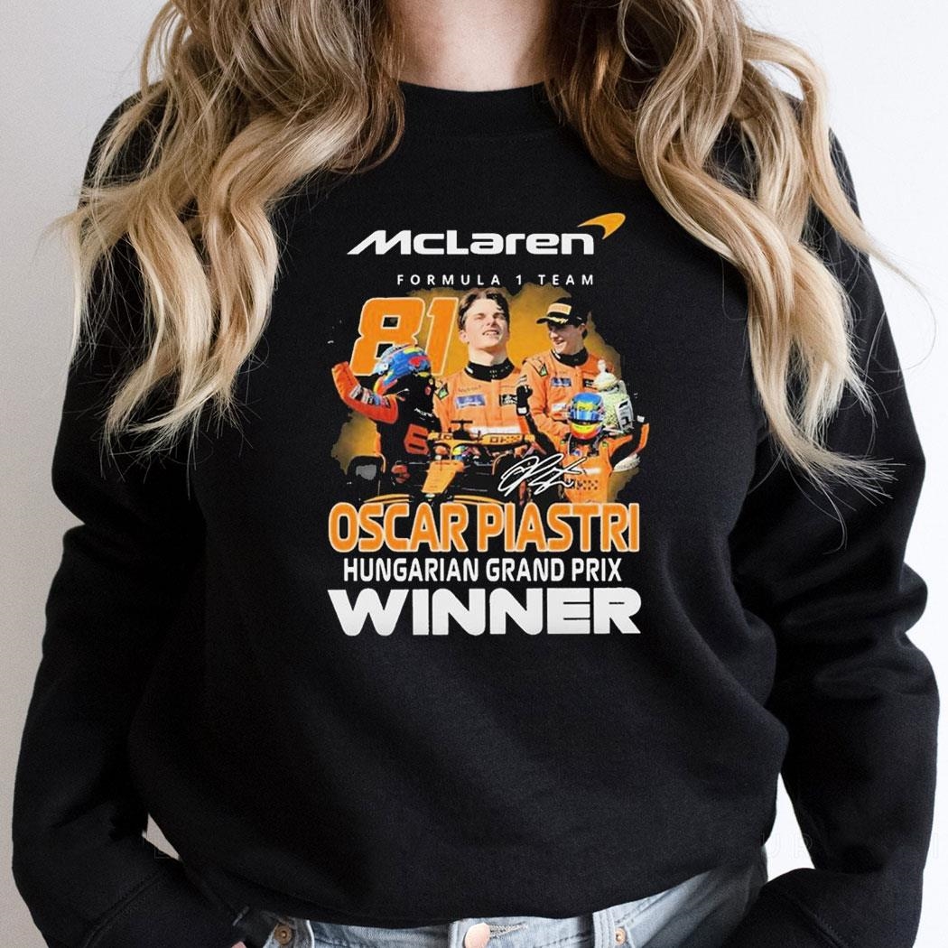 Oscar Piastri Hungarian Grand Prix Winner Mclaren Formula 1 Team Signature Shirt