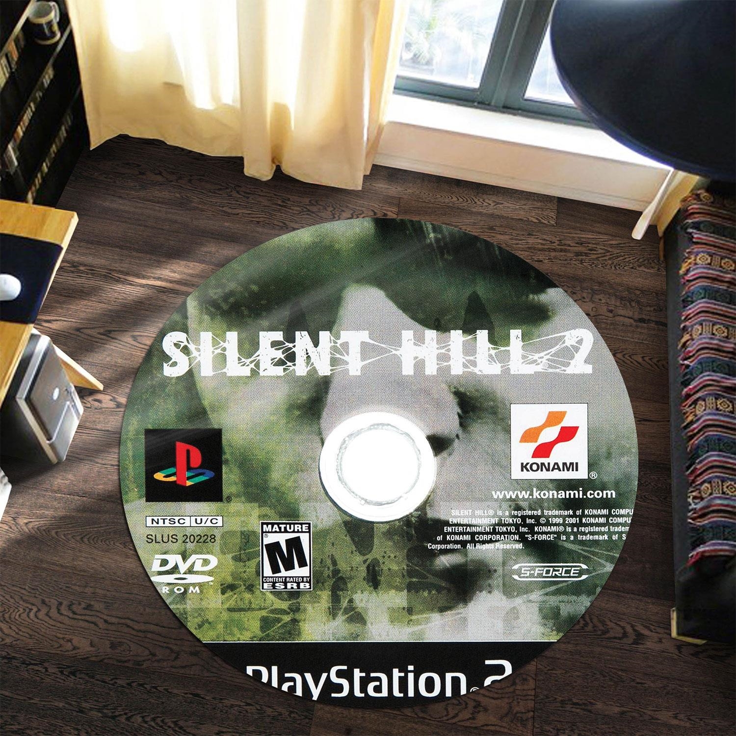 Silent Hill 2 Playstation 2 Konami Disc Round Rug Carpet