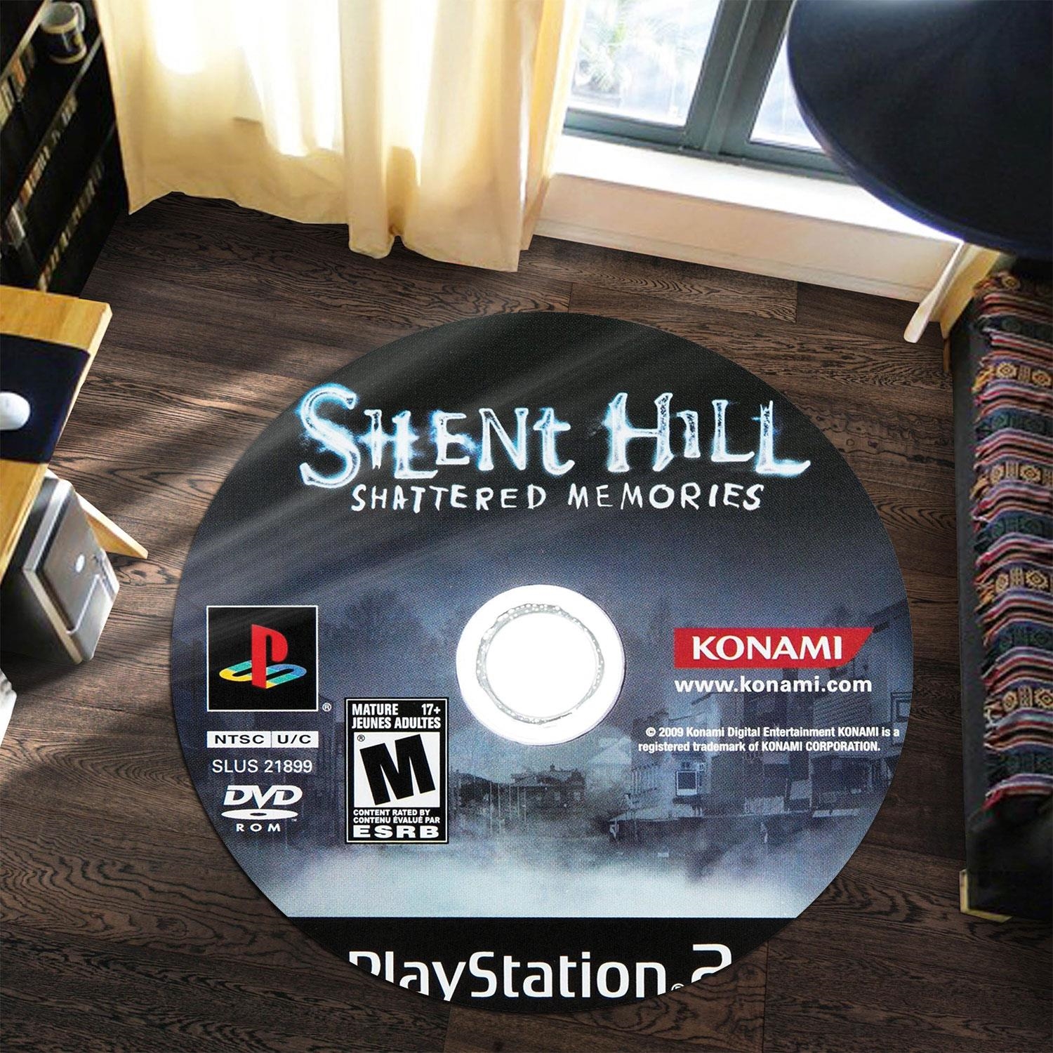 Silent Hill Shattered Memories Playstation 2 Disc Round Rug Carpet