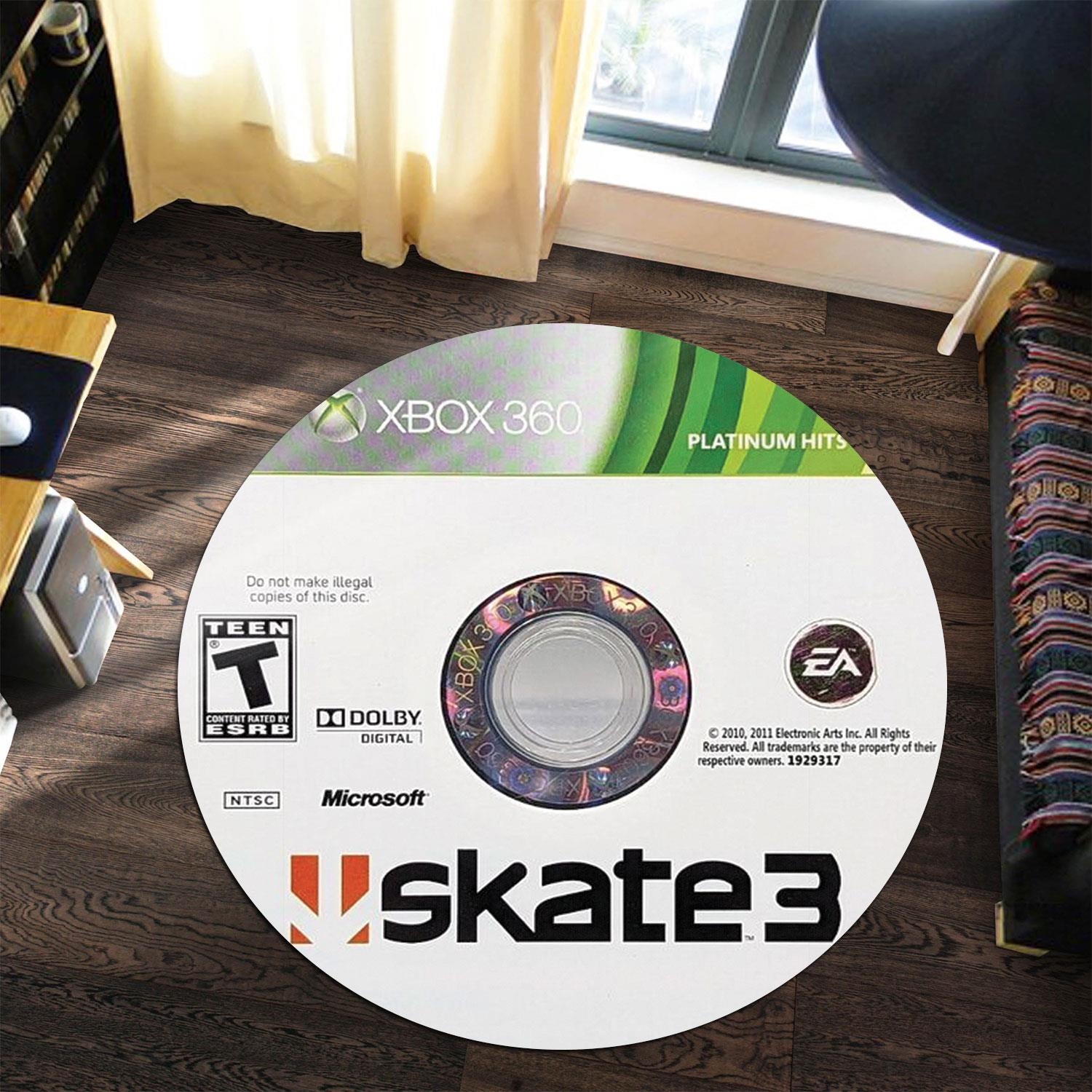 Skate 3 Custom Xbox 360 Disc Round Rug Carpet