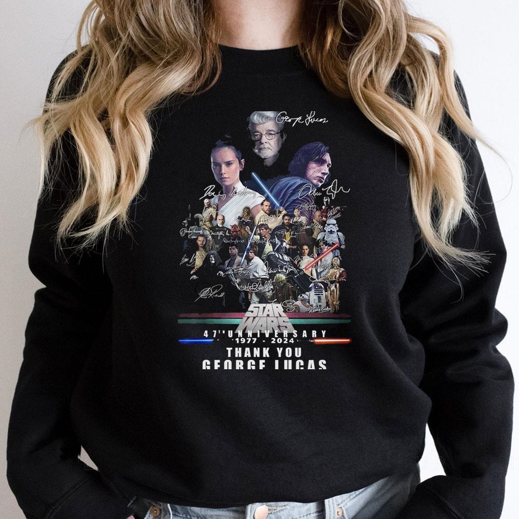 Star Wars 47th Anniversary 1977 2024 Thank You George Lucas Shirt