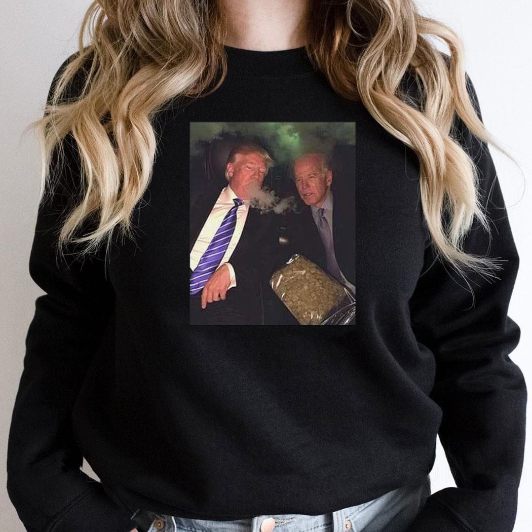 Trump And Biden Smoking Weed Shirthoodie Trump And Biden Smoking Weed Shirthoodie