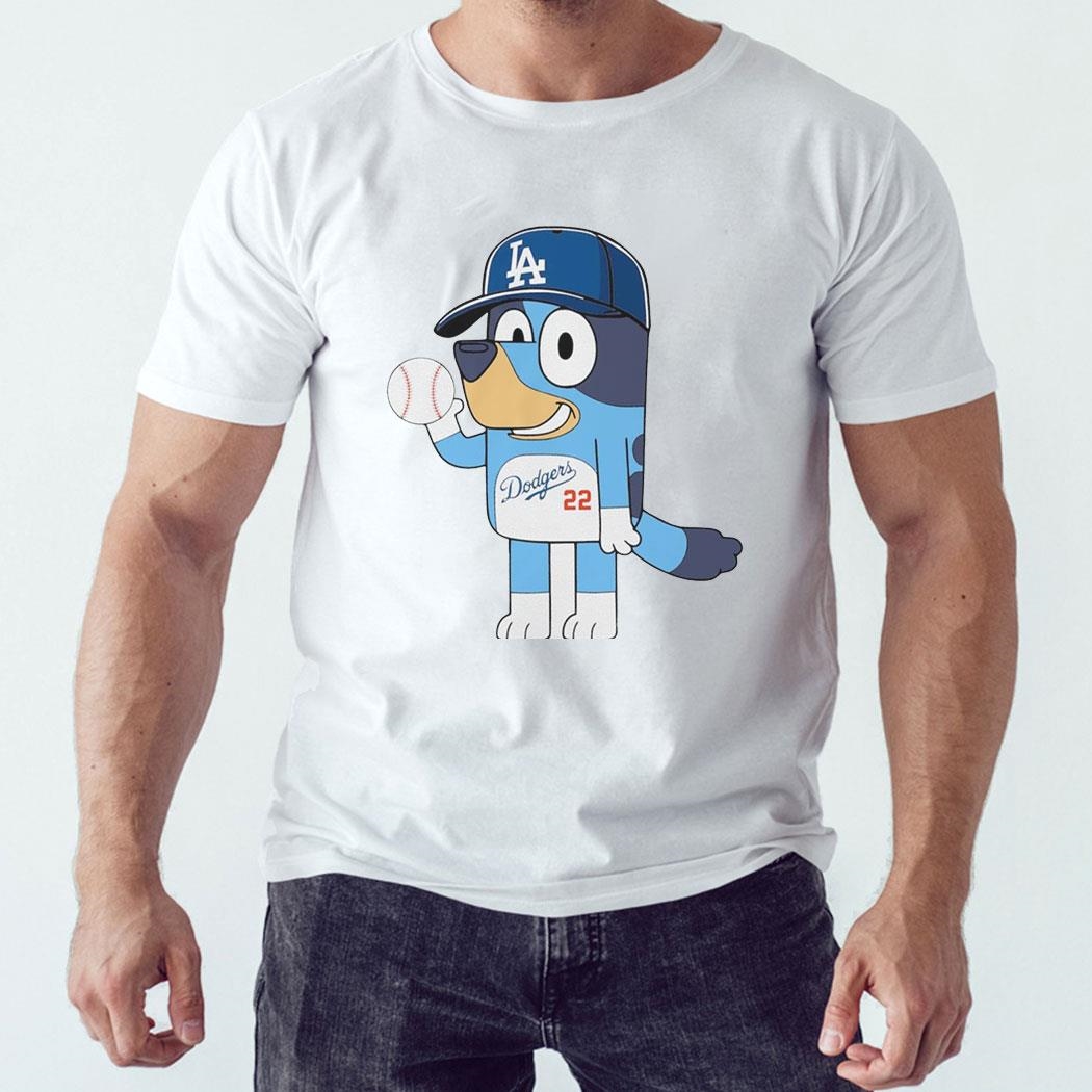 Bluey Bandit Heeler Los Angeles Dodgers Baseball Cartoon Shirt
