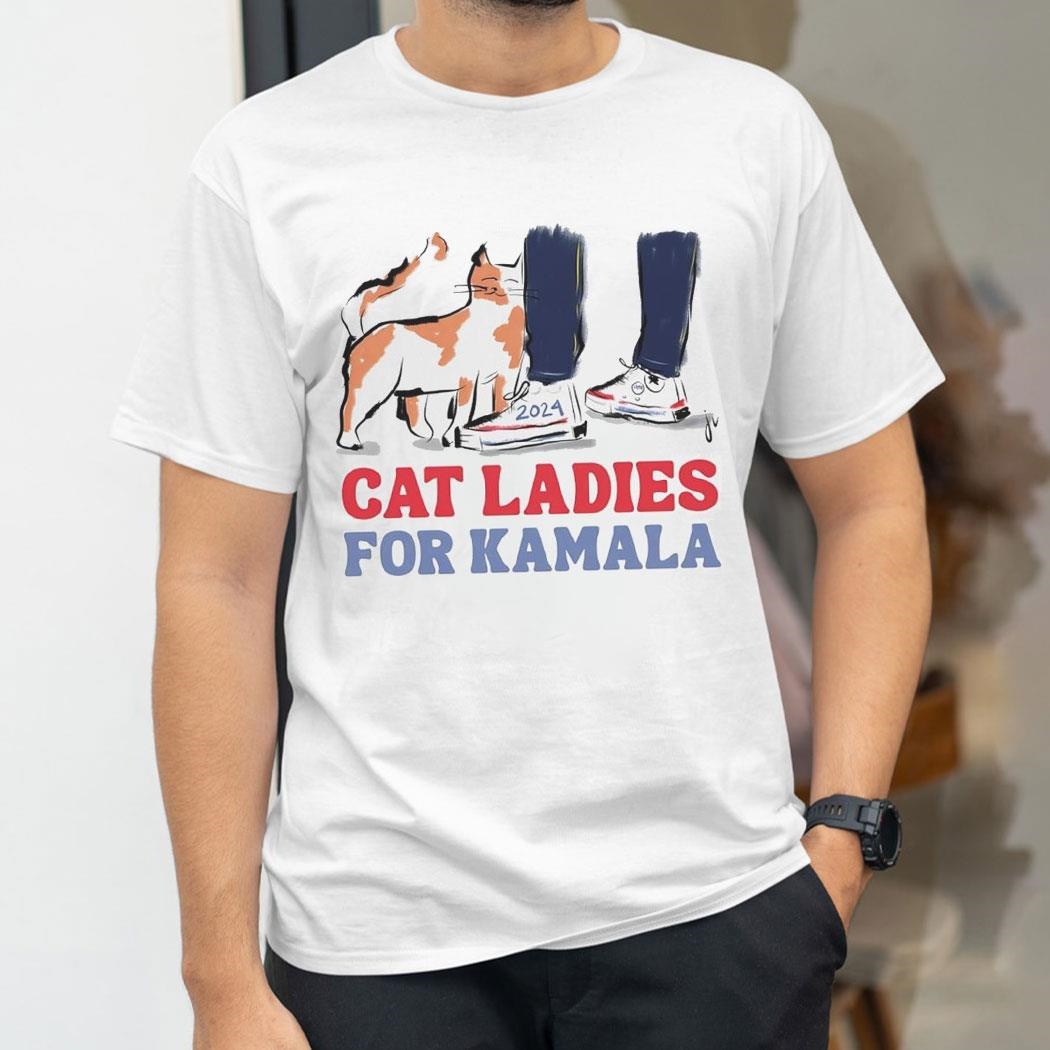 Cat Ladies For Kamala Harris With Shoes Art Shirt