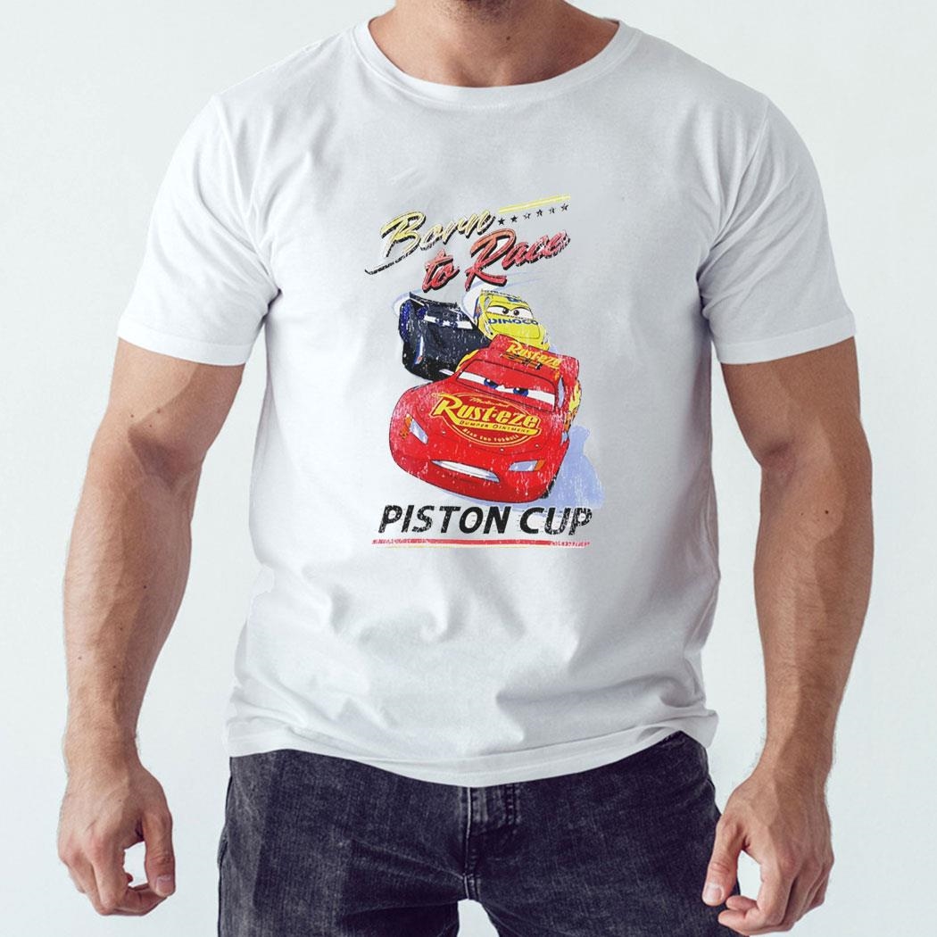 Disney Cars Born To Race Piston Cup Cartoon Shirt