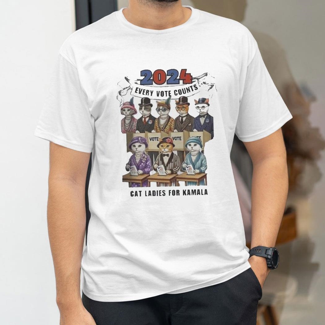 Every Vote Counts Cat Ladies For Kamala Harris Paint 2024 Shirt