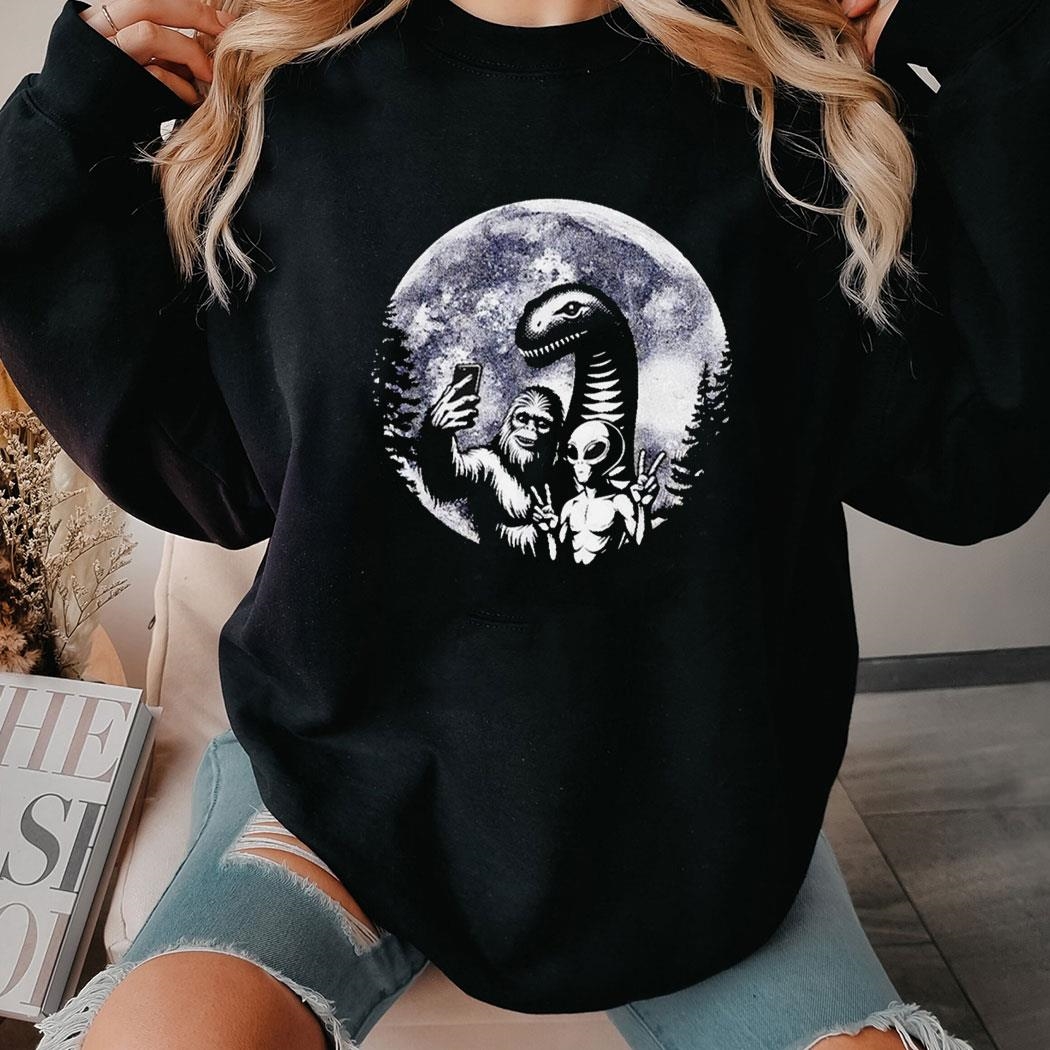 Bigfoot Sasquatch Alien Loch Ness Full Moon Selfie Shirt Hoodie Bigfoot Sasquatch Alien Loch Ness Full Moon Selfie Shirt Hoodie