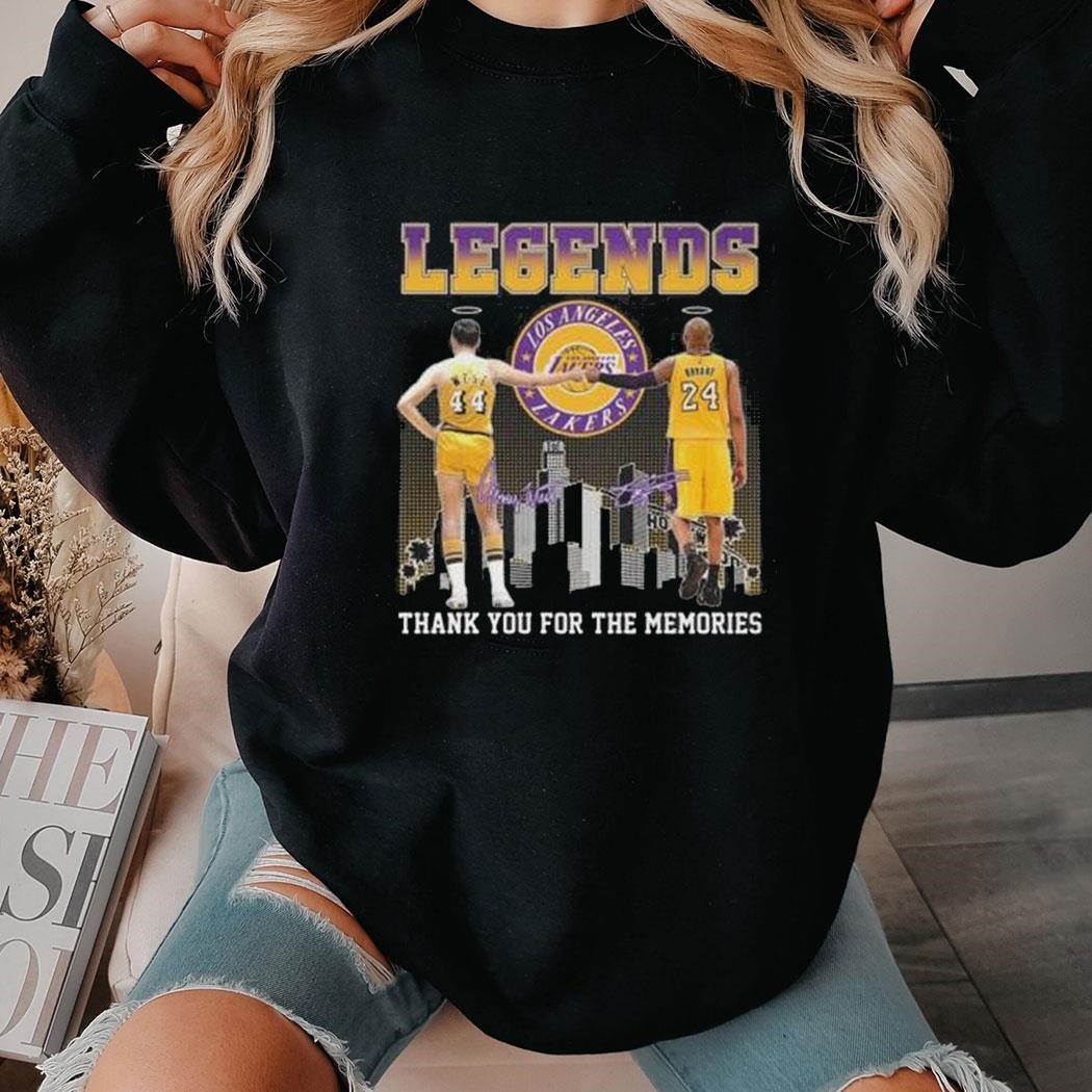 Los Angeles Laker Jerry West X Kobe Bryant Signature Legends Thank You For The Memories Shirt