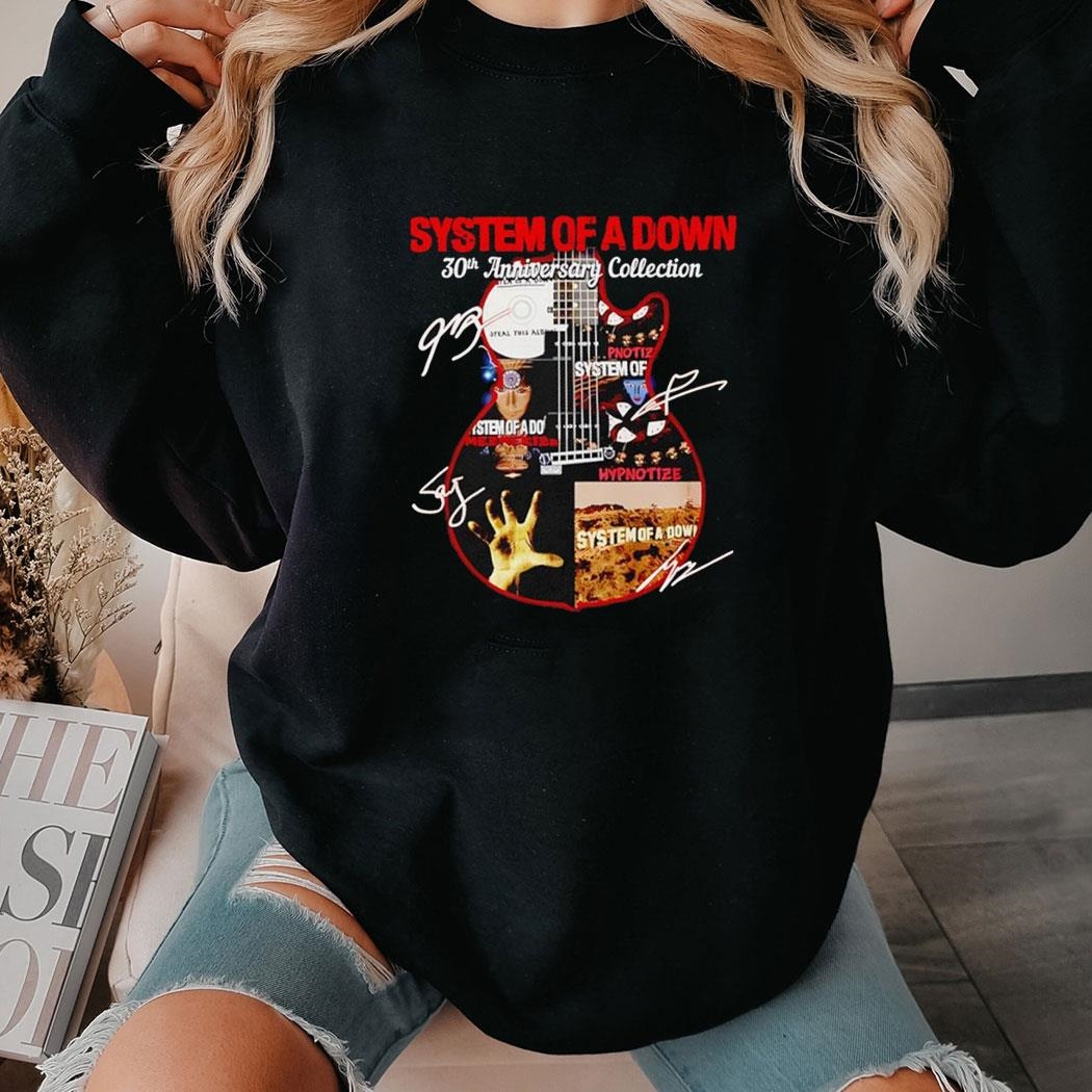 System Of A Down 30th Anniversary Collection Signatures Shirt Hoodie