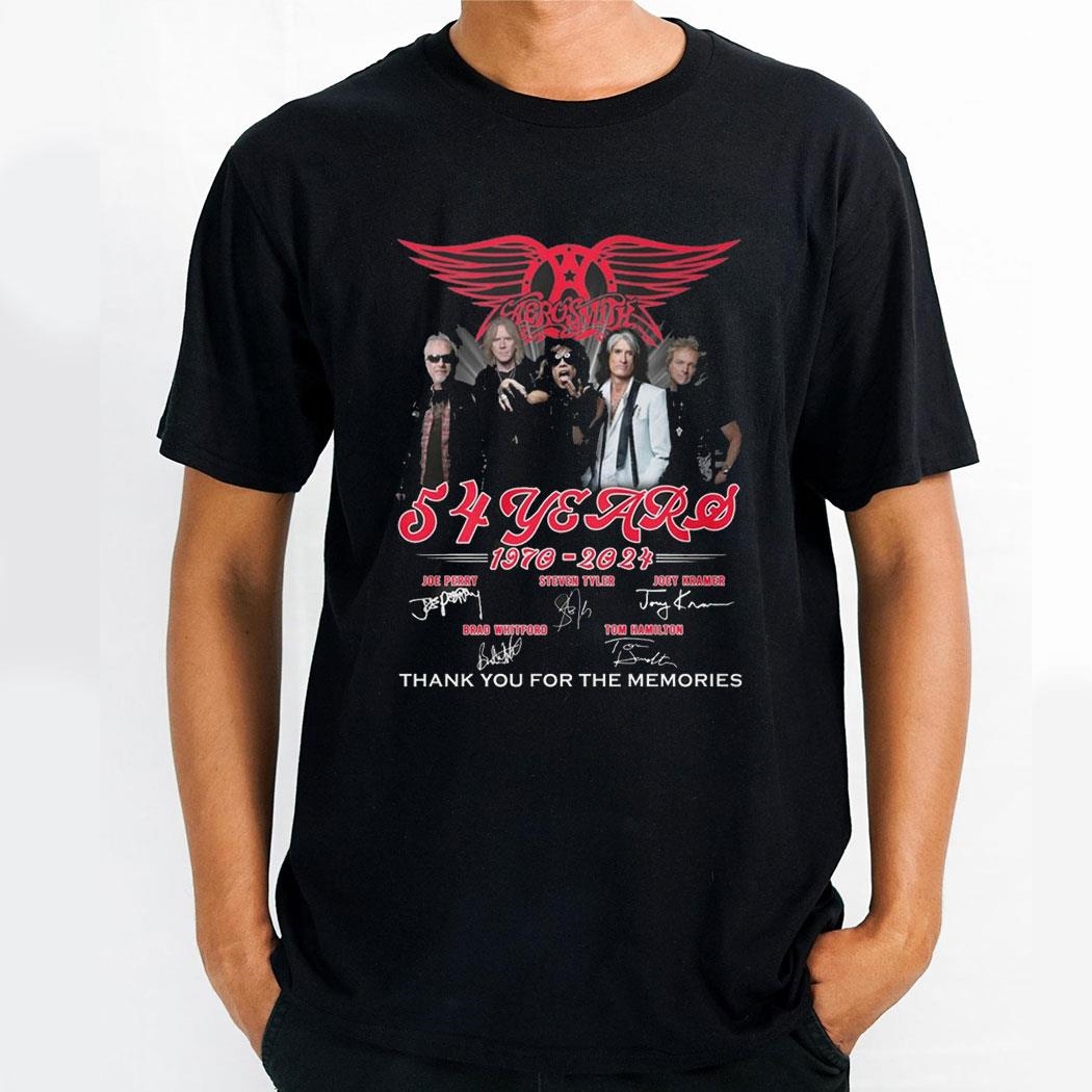 Aerosmith 54 Years 1970 2024 Thank You For The Memories Shirt