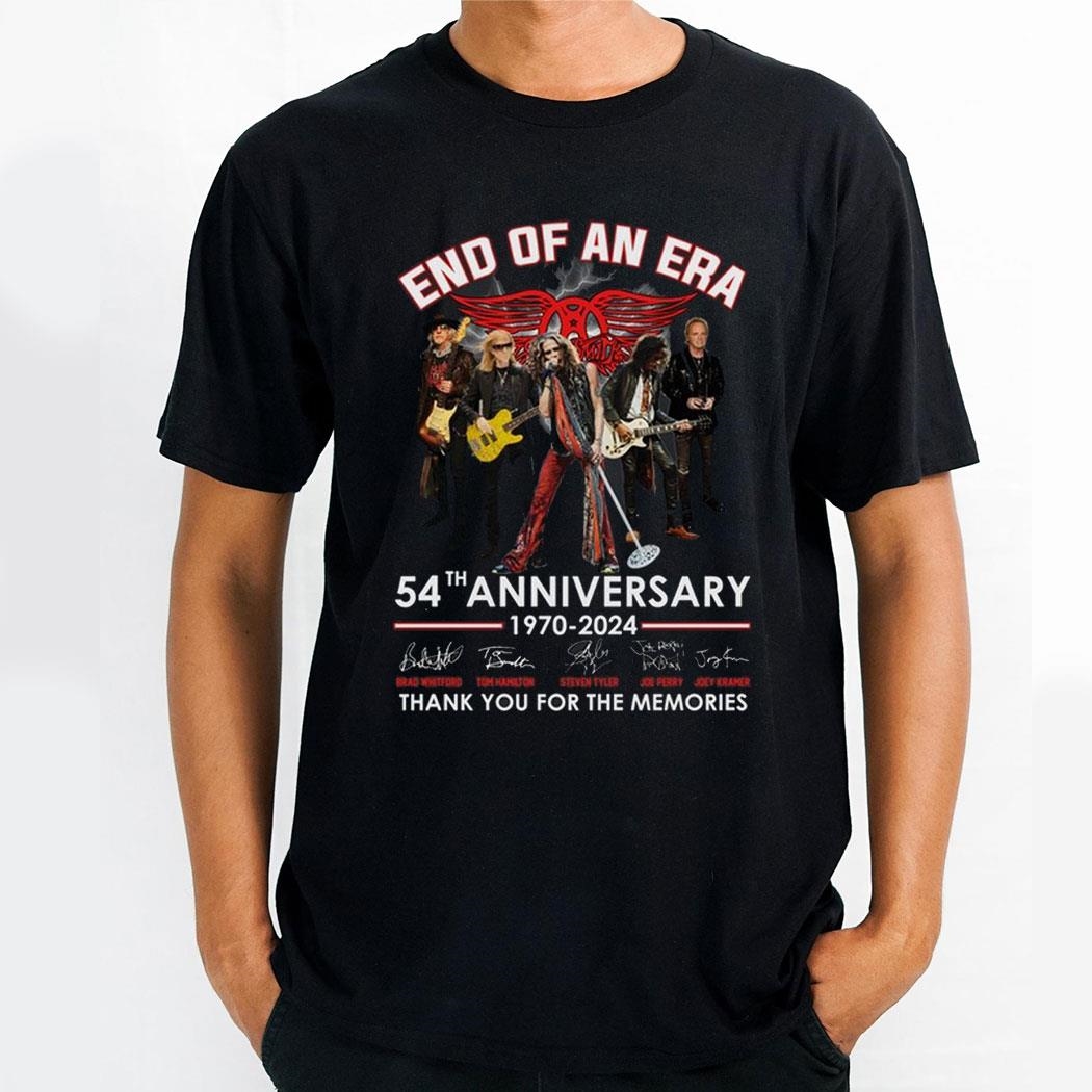 Aerosmith End Of An Era 54th Anniverasry 1970 2024 Thank You For The Memories Shirt
