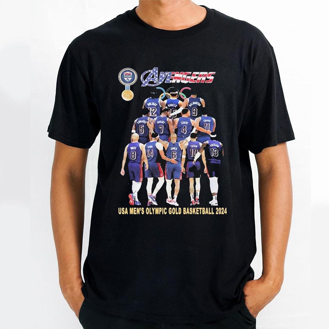 Avengers Usa Mens Olympic Gold Basketball 2024 Shirt