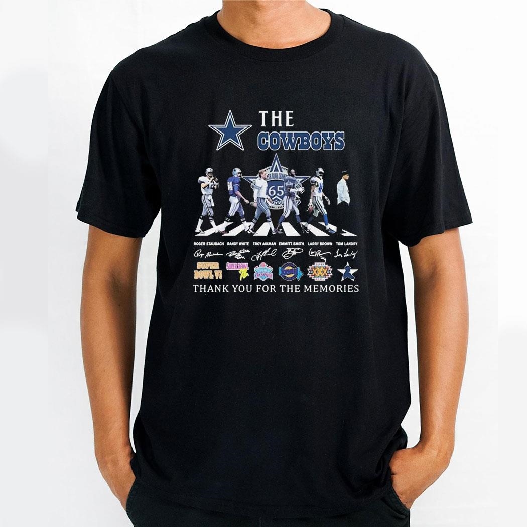 Dallas Cowboys The Cowboys Super Bowl Journey History Signatures Thank You For The Memories Shirt