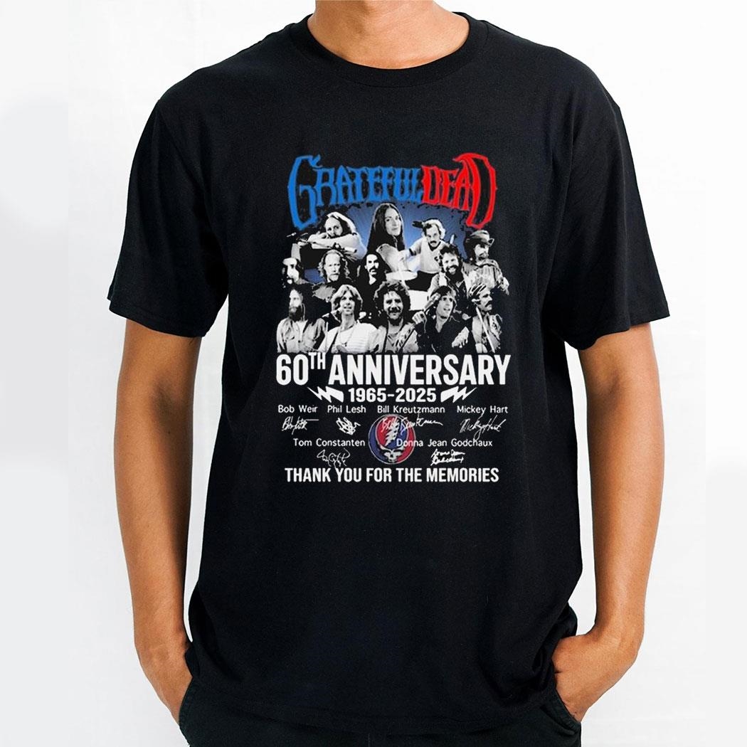 Grateful Dead 60th Anniversary 1965 2025 Signatures Thank You For The Memories Shirt