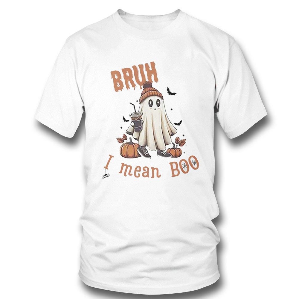 Halloween Bruh I Mean Boo Print Casual Shirt