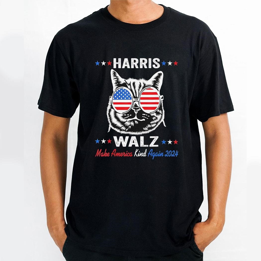 Harris Walz 2024 Make America Kind Again Usa Flag Shirt