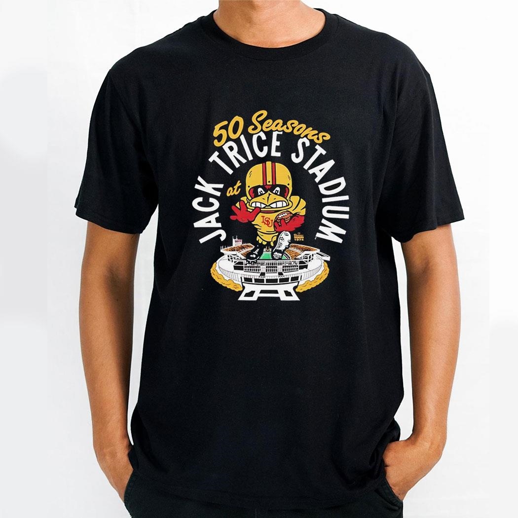 Iowa State Cyclones 50 Seasons Jack Trice Stadium Mascot Stadium Shirt Iowa State Cyclones 50 Seasons Jack Trice Stadium Mascot Stadium Shirt