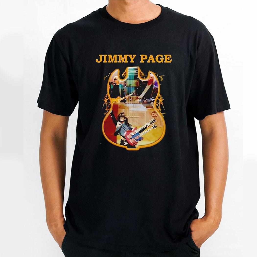 Jimmy Page Guitar Lightning Shirt