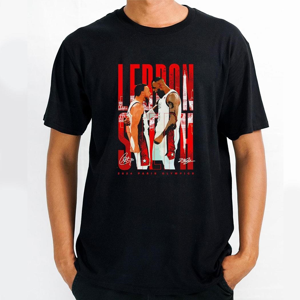 Lebron James X Steph Curry Usa Basketball Team Signature 2024 Paris Olympics Shirt