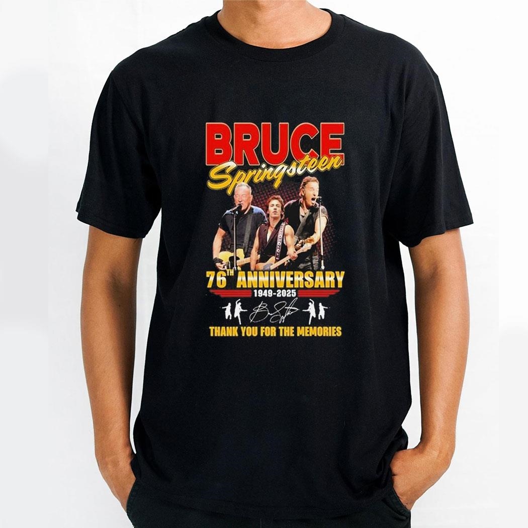 Bruce Springsteen 76th Anniversary 1949 2024 Signature Thank You For The Memories Shirt
