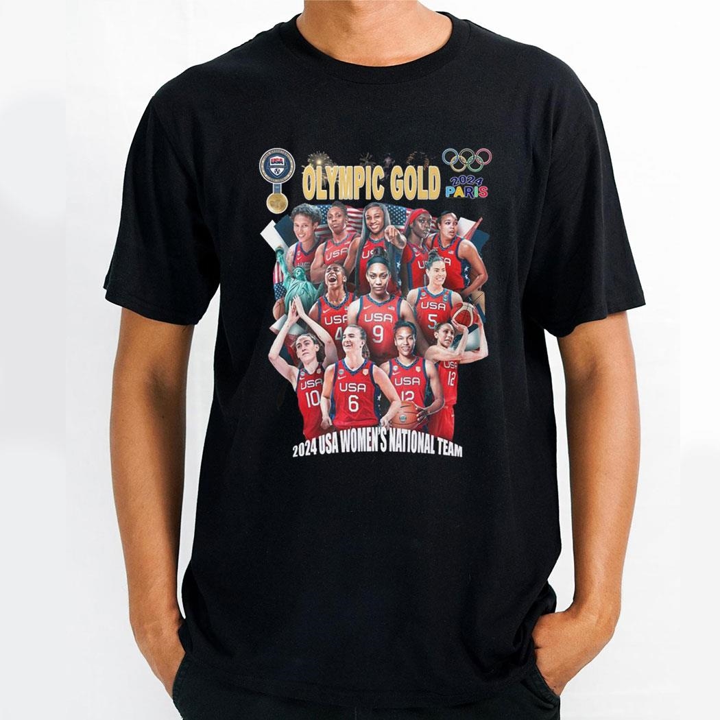 Olympic Gold 2024 Paris Usa Womens National Team Shirt