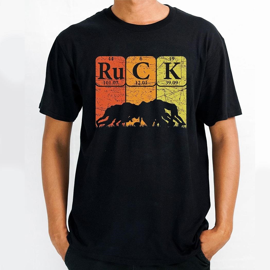 Ruck Rugby Periodic Table Elements Rugby Player Nerd Retro Shirt