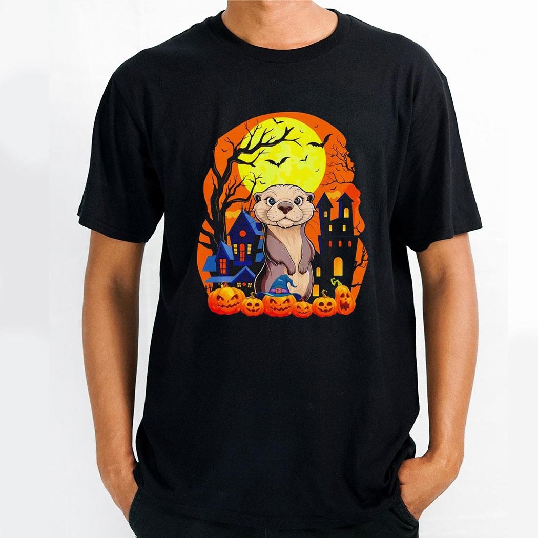 Sea Otter With Pumpkins Halloween Shirt