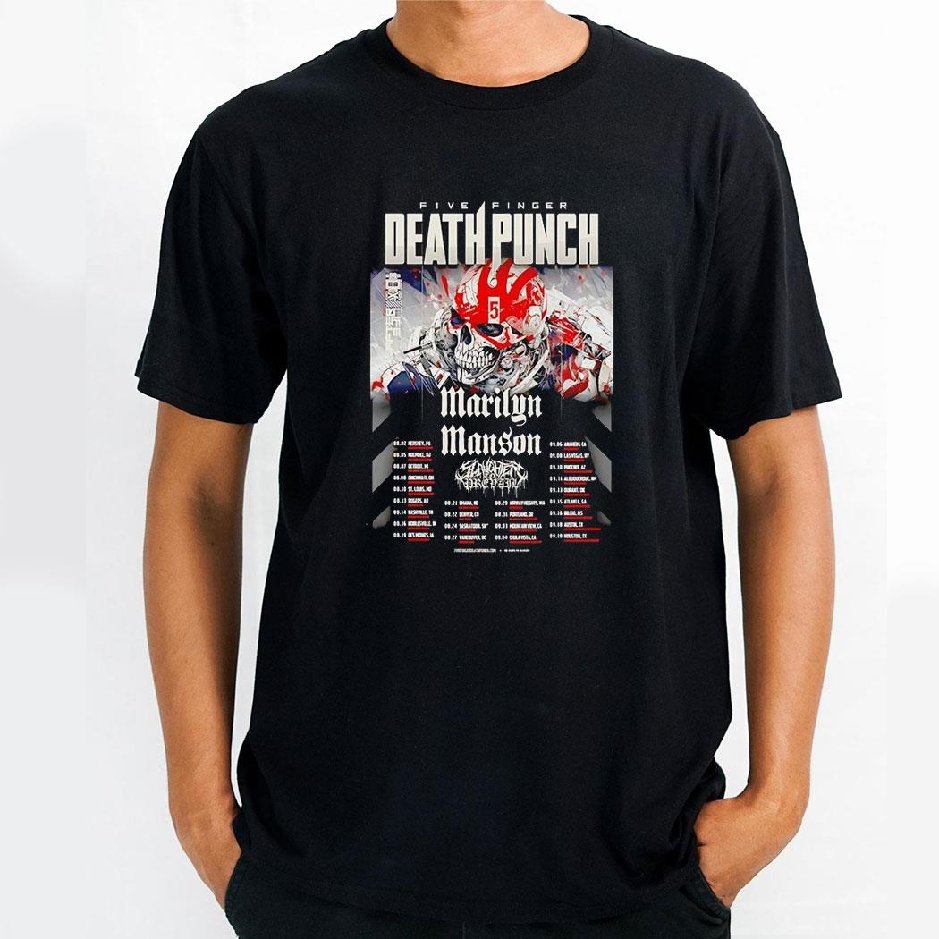 Skeleton Marilyn Manson Five Finger Death Punch Shirt