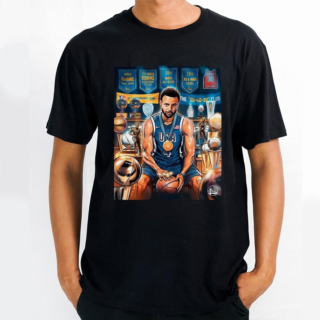Stephen Curry Usa Basketball Olympic Paris 2024 Poster Painting Shirt