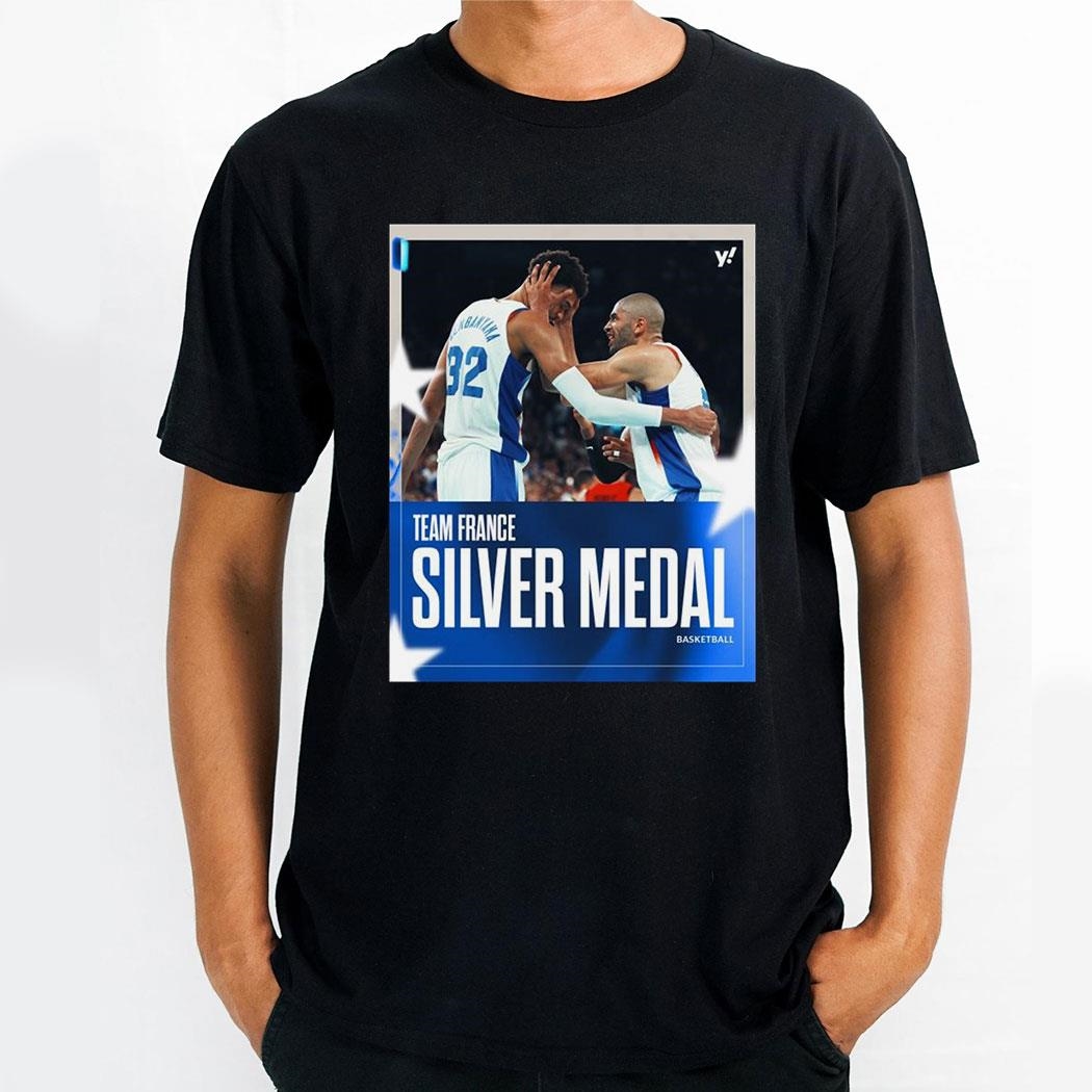 Team France Silver Medal Basketball Olympic Paris 2024 Signature Poster Shirt